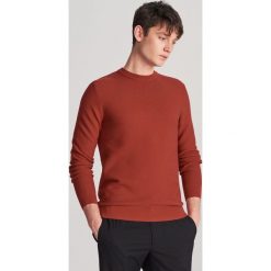 Klasyczny sweter z organicznej bawełny - Bordowy. Czerwone swetry męskie Reserved, s, z bawełny, klasyczne. Za 89,99 zł.