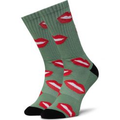 Skarpety Wysokie Unisex HUF - Kisses Sock SK00463 r.OS Beryl Green. Zielone skarpetki damskie HUF, bez wzorów, z bawełny. Za 69,00 zł.