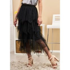 Carla Długa Spódnica Tiul Kolor Black ONESIZE. Czarne spódniczki damskie LIGARI, uniwersalny, w paski, z bawełny, długie, maxi. Za 149,99 zł.