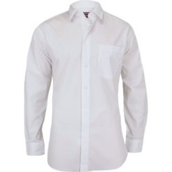 Biała Koszula Męska, Delikatnie Taliowana - Elegancka KSDWJRL0062. Białe koszule męskie Jurel, m, z bawełny, eleganckie. Za 99,00 zł.