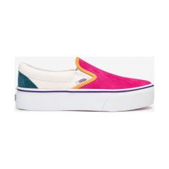 Vans Classic Slip On Buty Różowy Biały Wielokolorowy. Różowe trampki i tenisówki damskie Vans, bez wzorów, ze skóry, bez zapięcia. Za 342,95 zł.
