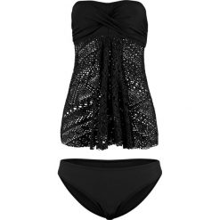 Tankini (2 części) bonprix czarny. Czarne stroje kąpielowe damskie bonprix, bez wzorów. Za 119,99 zł.