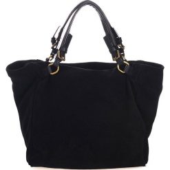 Skórzany shopper bag w kolorze czarnym - 45 x 50 x 20 cm. Czarne torby na zakupy damskie marki Black Bags, w paski, ze skóry, na ramię. W wyprzedaży za 303,95 zł.
