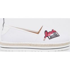 Love Moschino - Espadryle. Szare tomsy damskie Love Moschino, z materiału, na obcasie. W wyprzedaży za 399,90 zł.