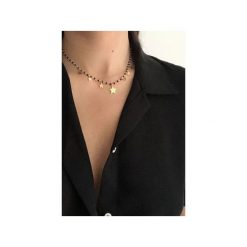 Srebrny naszyjnik choker z czarnymi onyksami i gwiazdkami. Szare naszyjniki damskie Atdiament, srebrne. Za 169,00 zł.