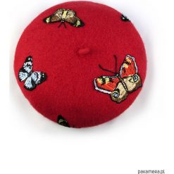 Beret Bugs. Berety damskie Pakamera, z aplikacjami, z wełny. Za 149,00 zł.