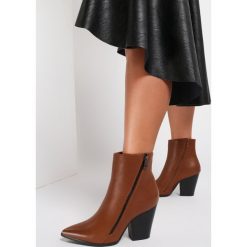 Camelowe Botki Mailacia. Brązowe botki damskie Renee, bez obcasa, na obcasie, bez zapięcia. Za 139,99 zł.