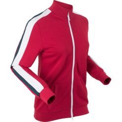 Bluza rozpinana, długi rękaw bonprix ciemnoczerwony. Czerwone bluzy damskie marki bonprix, bez wzorów, z długim rękawem, długie, bez kaptura. Za 89,99 zł.