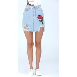 Spódnica w kolorze niebieskim. Niebieskie spódniczki marki Cupid Killer, Azzaria, w paski, mini. W wyprzedaży za 174,95 zł.