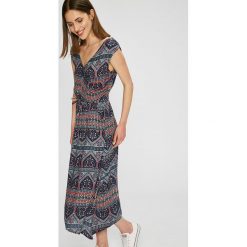 Roxy - Sukienka. Niebieskie sukienki damskie marki Roxy, na co dzień, s, bez wzorów, z wiskozy, casualowe, bez kołnierzyka, bez rękawów, midi, proste. W wyprzedaży za 199,90 zł.