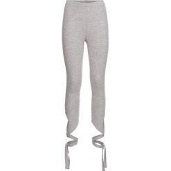 Legginsy ze sznurowaniem bonprix jasnoszary melanż. Szare spodnie damskie bonprix. Za 37,99 zł.