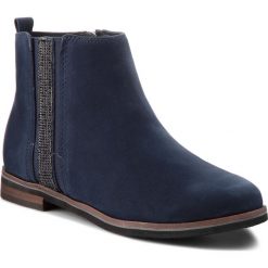 Botki CAPRICE - 9-25307-21 Granatowy. Niebieskie buty zimowe damskie marki Caprice, z materiału, na obcasie. Za 299,90 zł.