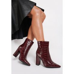 Bordowe Botki Rhenelophi. Czerwone botki damskie Renee, bez obcasa, na obcasie, bez zapięcia. Za 139,99 zł.
