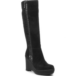 Kozaki BIKKEMBERGS - Zip Boot B4BKW0007 Black. Czarne kozaki damskie Bikkembergs, z zamszu, bez obcasa, na obcasie, bez zapięcia. Za 1249,00 zł.