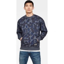 G-Star Raw - Bluza. Niebieskie bluzy męskie G-Star RAW, s, bez wzorów, z bawełny, retro, z okrągłym kołnierzem, bez rękawów, bez kaptura. Za 419,90 zł.