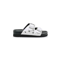 Sandały MTNG SANDALIAS MUJER 50018-C38611 PISCES WHITE. Białe sandały damskie mtng, bez wzorów, bez obcasa, bez zapięcia. Za 147,79 zł.