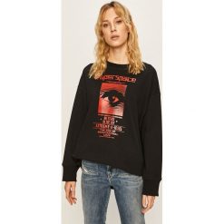 Diesel - Bluza. Czarne bluzy damskie Diesel, s, z nadrukiem, z elastanu, bez rękawów, bez kaptura. W wyprzedaży za 499,90 zł.
