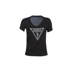 T-shirty z krótkim rękawem Guess CN PEARL. Czarne t-shirty damskie marki Guess, s, z aplikacjami, bez kołnierzyka. Za 219,00 zł.