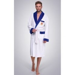 Męski szlafrok Polo biały. Białe szlafroki męskie marki Margo, m, z dzianiny. Za 178,99 zł.