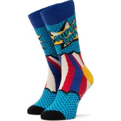 Skarpety Wysokie Męskie HAPPY SOCKS - DAD01-6300 Kolorowy Niebieski. Niebieskie skarpetki męskie Happy Socks, bez wzorów, z elastanu. Za 39,90 zł.