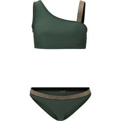 Bikini bandeau (2 części) bonprix oliwkowy. Zielone stroje kąpielowe damskie bonprix, bez wzorów. Za 99,99 zł.