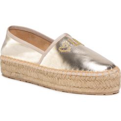 Espadryle LOVE MOSCHINO - JA10393G0AJB0900 Platino. Żółte espadryle damskie Love Moschino, bez wzorów, ze skóry, bez obcasa, na płaskiej podeszwie. Za 689,00 zł.