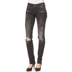 Dżinsy "Brigidot" - Skinny fit - w kolorze czarnym. Czarne jeansy damskie Replay, w paski. W wyprzedaży za 260,95 zł.