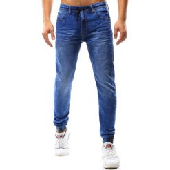 Joggery męskie: Joggery męskie jeansowe niebieskie (ux1086)