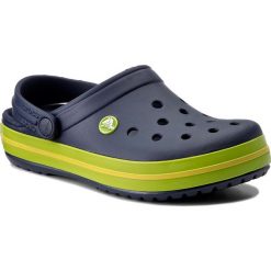 Klapki CROCS - Crocband 11016 Navy/Volt Green/Lemon. Niebieskie klapki damskie Crocs, bez wzorów, z tworzywa sztucznego, bez obcasa. Za 199,00 zł.