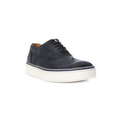 Buty Harmont Blaine HARMONT BLAINE CALF DELAVE. Niebieskie trampki męskie Harmont Blaine, bez wzorów, bez zapięcia. Za 480,57 zł.