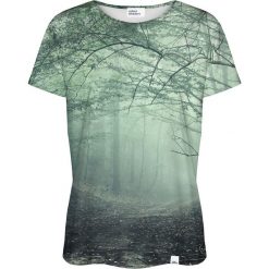 Bluzki z falbaną: Colour Pleasure Koszulka damska CP-030 135 czarno-zielona r. M/L