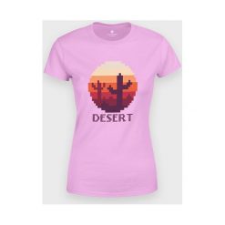 Koszulka damska Pixel Desert. Koszulki damskie MegaKoszulki, m, bez wzorów, z bawełny, z podwójnym kołnierzykiem. Za 54,90 zł.