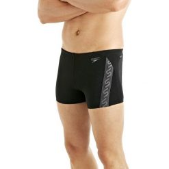 Kąpielówki męskie: Speedo Kąpielówki męskie Monogram Aquashort AM Endurance+ czarno-grafitowy r. S (8-087428815)