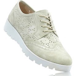 Buty sznurowane bonprix beżowy. Brązowe baleriny damskie marki bonprix. Za 99,99 zł.