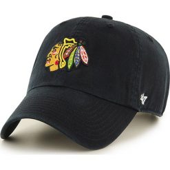47brand - Czapka Chicago Blackhawks Clean up. Czarne czapki z daszkiem męskie marki 47brand, z bawełny. W wyprzedaży za 69,90 zł.