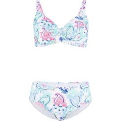 Bikini na fiszbinach "minimizer" (2 części) bonprix biały z nadrukiem. Białe stroje kąpielowe damskie bonprix, z nadrukiem. Za 89,99 zł.