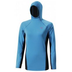 Mizuno Bluza Warmalite Hoody W Caribbeansea S. Niebieskie bluzy sportowe damskie marki Mizuno, s, z kapturem. W wyprzedaży za 179,00 zł.