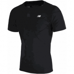 Koszulka kompresyjna - MT710135BK. Czarne koszulki męskie marki New Balance, na jesień, s, bez wzorów, z poliesteru, sportowe, bez kołnierzyka, bez rękawów. W wyprzedaży za 99,99 zł.