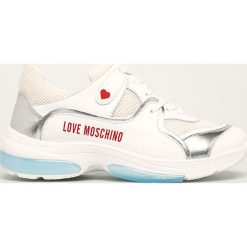 Love Moschino - Buty. Białe buty sportowe damskie Love Moschino, bez wzorów, ze skóry, sportowe. Za 899,90 zł.