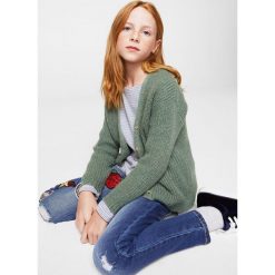 Mango Kids - Kardigan dziecięcy 110-164 cm. Szare swetry dziewczęce marki Mango Kids, z dzianiny. W wyprzedaży za 49,90 zł.