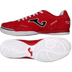 Buty halowe Joma Top Flex Nobuck 806 TOPNS.806.IN. Czerwone buty sportowe męskie Joma, ze skóry, na sznurówki, do piłki nożnej. W wyprzedaży za 339,00 zł.
