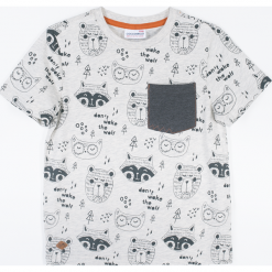 Koszulka. Brązowe t-shirty chłopięce YES NO WOW, z nadrukiem, z dzianiny, z krótkim rękawem. Za 39,90 zł.