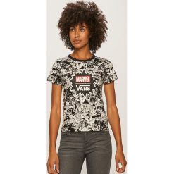 Vans - T-shirt x Marvel. Czarne t-shirty damskie Vans, s, z motywem z bajki, z bawełny, casualowe, z okrągłym kołnierzem. Za 149,90 zł.