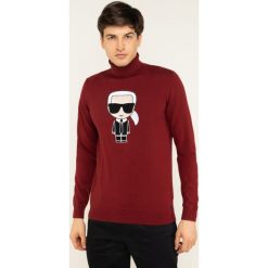 Golf Karl Lagerfeld 655024 592305. Czerwone swetry męskie KARL LAGERFELD, xl, bez wzorów, z bawełny, z golfem, bez kaptura. W wyprzedaży za 459,00 zł.