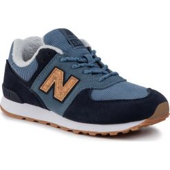 Sneakersy NEW BALANCE - GC574KWA Granatowy. Niebieskie trampki chłopięce New Balance, bez wzorów, z zamszu, na sznurówki. W wyprzedaży za 169,00 zł.