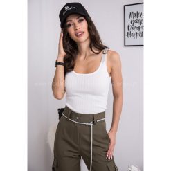 Top Celebration White. Białe bluzki damskie Modaforyou, s, bez wzorów, z nylonu, bez kołnierzyka, bez rękawów. Za 79,00 zł.