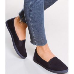 Granatowe Tenisówki Knotty. Szare trampki i tenisówki damskie Born2be, bez wzorów, bez zapięcia. Za 39,99 zł.