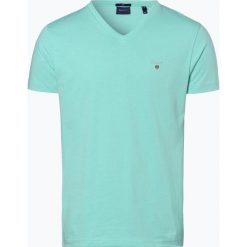 Gant - T-shirt męski, zielony. Zielone t-shirty męskie GANT, xxl, z haftami, z bawełny, klasyczne, z klasycznym kołnierzykiem. Za 129,95 zł.