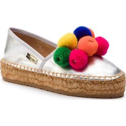 Espadryle LOVE MOSCHINO - JA10123G07JC0902 Argento. Szare espadryle damskie Love Moschino, bez wzorów, ze skóry, bez obcasa, na koturnie. W wyprzedaży za 459,00 zł.
