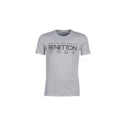 T-shirty z krótkim rękawem Benetton CLYDE. Szare t-shirty męskie Benetton, xxl, bez wzorów, bez kołnierzyka, krótkie. Za 79,00 zł.